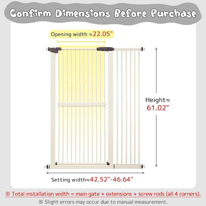 Lumizone Extra Tall Cat Gate 61.02" High Pressure Mounted Extra Wide - Image 2