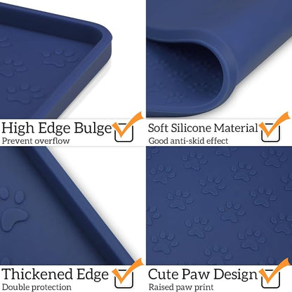 Ptlom Silicone Pet Placemat for Dog and Cat, Waterproof Anti-Slip Pet Feeding - Image 4