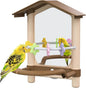 8.1 Inch Pet Bird Mirror with Perch Stand and Parakeet Chew Toys, Parrot Toys by Unknown
