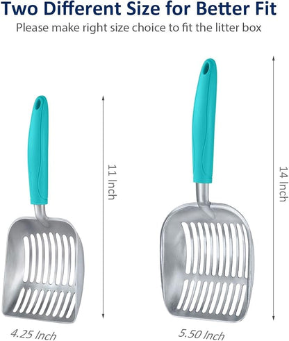 WePet Cat Litter Scoop, Aluminum Alloy Sifter, Kitty Metal Scooper, Deep Shovel - Image 3