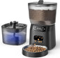 Automatic Cat Feeder and Water Fountain, 4L/16 Cups Timed Cat Dry Food Dispenser by CORGOTE
