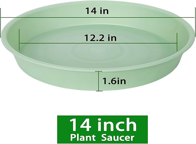 4 Pack of 14 inch Plant Saucers Bird Bath Bow Round, Plastic Plant Saucer Tray - Image 2