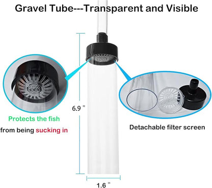 5ft-S Aquarium Siphon Vacuum Cleaner, Hand Siphon Pump Water Changer - Image 3