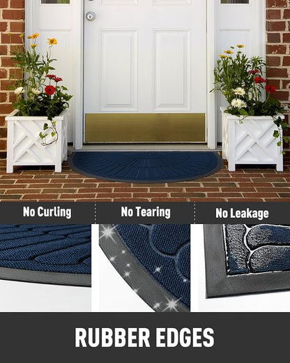 tchdio Door Mat Outdoor Indoor Entrance Doormat-Semicircular Durable Rubber Non - Image 5