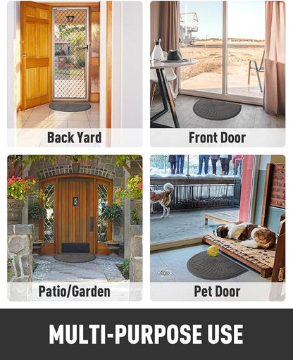 tchdio Door Mat Outdoor Indoor Entrance Doormat-Semicircular Durable Rubber Non - Image 7