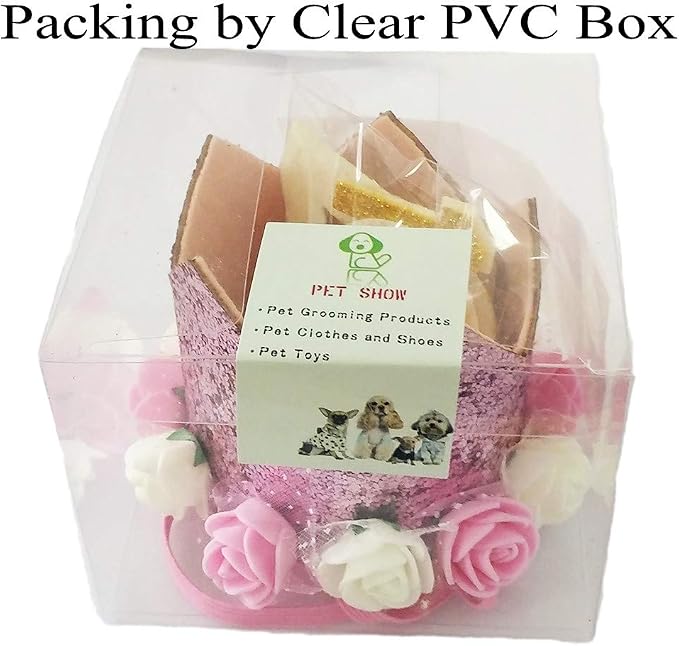 PET SHOW Pink Floral Hat, Bandana & Collar Bows Charms Set - Image 8
