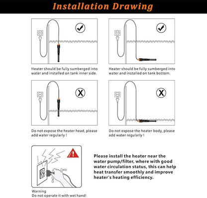 PULACO 300Watt Aquarium Heater for 50-70 Gallon Fish Tank, Adjustable - Image 5