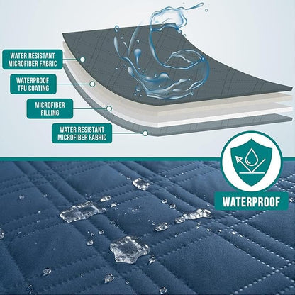 PetAmi Waterproof Couch Cover for Dogs, Reversible Furniture Cover Sofa - Image 3