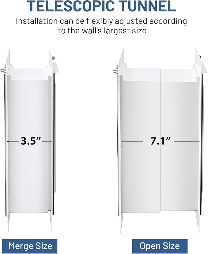 Dog Door for Wall Steel Frame, Telescoping Tunnel & Double Food-Grade Silicone - Image 6