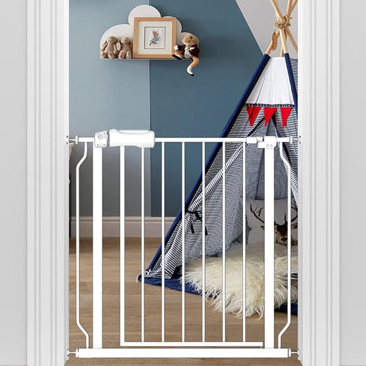 29-34 Inch Wide Baby Gate for Stairs Dog Gate Indoor Pressure Mounted No Drill by FlowerFrail