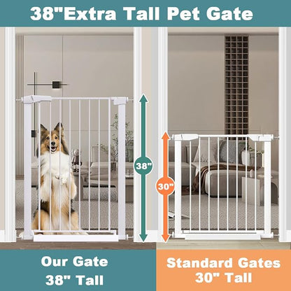 Fairy Baby 38" Extra Tall Baby Gate, 48.9"-54.3" Extra Wide Large Pet Gate - Image 3