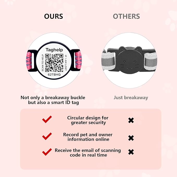 Reflective Kitten Collar Breakaway Apple Air Tag Cat Collar, GPS Cat Collar - Image 7
