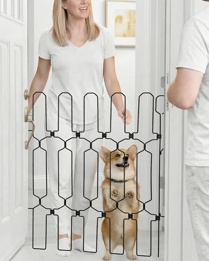 Retractable Dog Gate for Front Door 26" Wide 30.7" Tall Automatic Retractable by Dozont