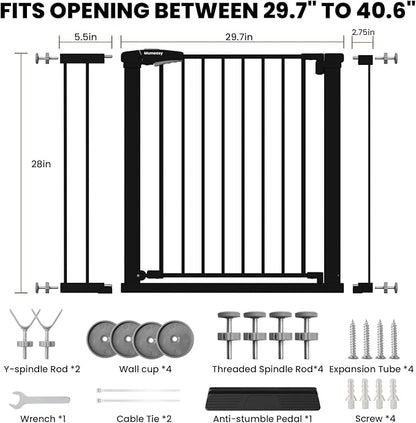 Baby Gate for Stairs, 29.7-40.6" Pressure Mounted Dog Gate, Auto Close Safety - Image 9