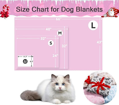 Pink Cat Blanket for Kitten Beds, Flannel Pink Stuff Cute Paw Print, 24 * 32 - Image 7