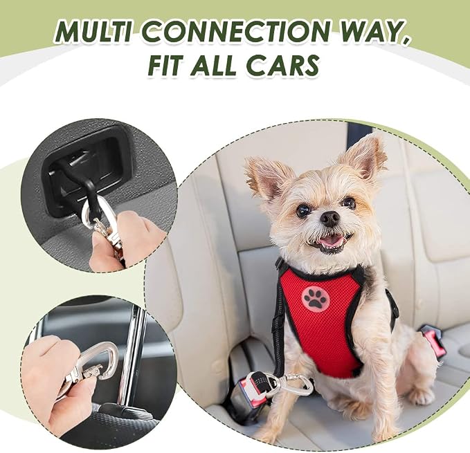 SlowTon Dog Seat Belt Harness for Car, Dog Car Harness Adjustable Mesh - Image 9