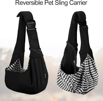 PETLOFT Reversible Dog Cat Sling Carrier, Small Dog Carrier, Adjustable Dog - Image 5