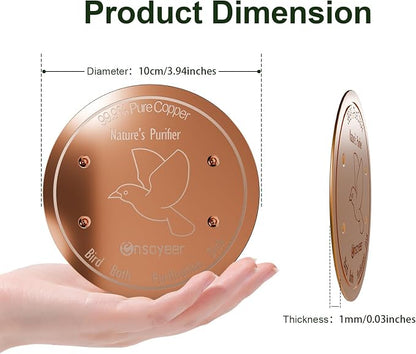 2-Pack Upgraded Bird Bath Copper Disks, 0.8mm Reinforced 99.99% Pure Copper - Image 6