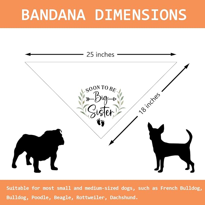 Soon to Be Big Sister Dog Bandana Baby Announcement Dog Gender Reveal Outfit - Image 2