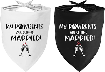 Getting Married Pet Dog Bandana, Engagement Announcement Dog Wedding Bandana by YROVWENQ