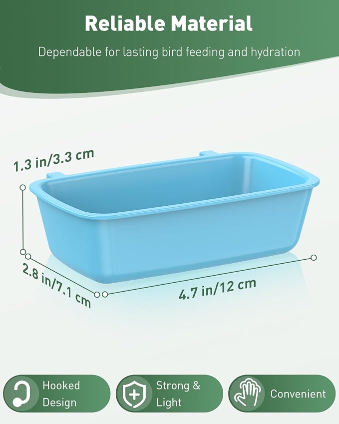 Pawfly 4 Pcs Cage Cups Hanging Plastic Bird Cage Feeders - Image 2