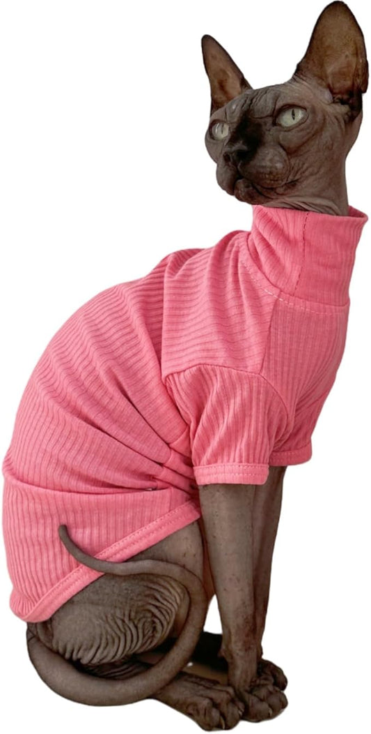 Sphynx Hairless Cats Shirt Cotton Cat Turtleneck Sweater Pullover Kitten by Kitipcoo