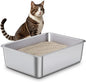 Stainless Steel Litter Box, Metal Cat Litter Box, Medium Cat Litterbox by Unknown