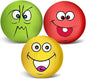 3.14" Squeaky Dog Toys Funny Smile Face Chewing Latex Rubber Soft Fetch Play by Coricorsu