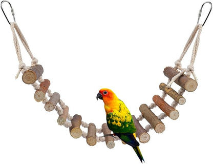 Naturals Rope Wooden Ladder Bird Swing - Image 5