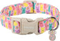 DOGWONG Easter Dog Collar, Cute Bunny Eggs Dog Collar Pink Babbit Pet Collar by DOGWONG