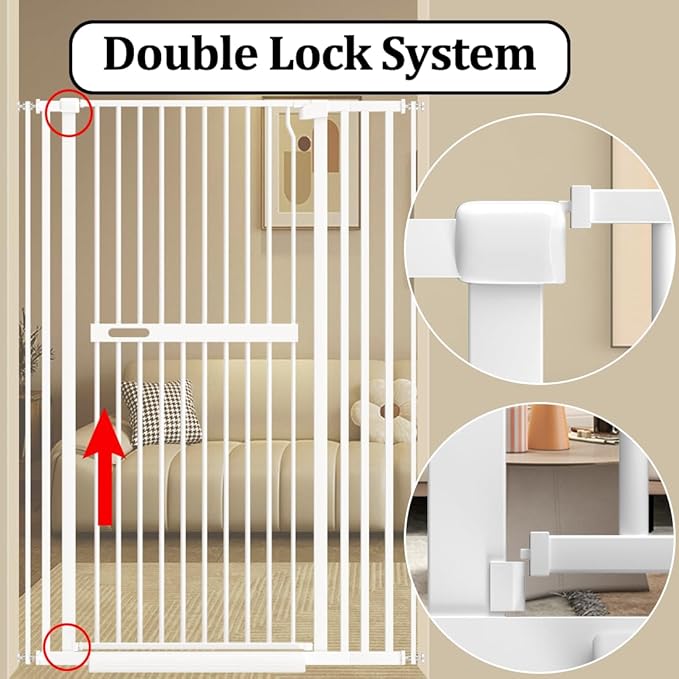 WAOWAO 71" Extra Tall Cat Pet Gate 29.92-45.66" Wide Pressure Mounted Walk - Image 7