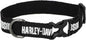 Harley-Davidson Cotton Webbing H-D Text Adjustable Pet Collar – Black/White by Harley-DavidsonFootwear