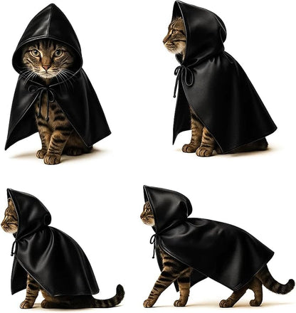Black Bat Cat Mask and Cloak Costume - Image 9