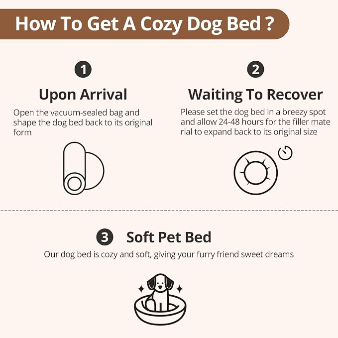JOLLYVOGUE Calming Dog Bed Large Size Dog, Anti-Anxiety Donut Large Pet Bed - Image 8
