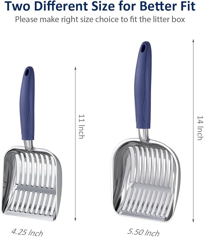 WePet Cat Litter Scoop, Aluminum Alloy Sifter, Kitty Metal Scooper, Deep Shovel - Image 4