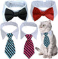 4 Pieces Pets Dog Cat Bowtie Pet Costume Adjustable Formal Necktie Collar by Yosbabe