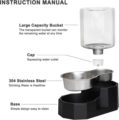 Sfozstra Large Dog Water Dispenser: 5L Automatic Gravity Water Feeder - Image 4