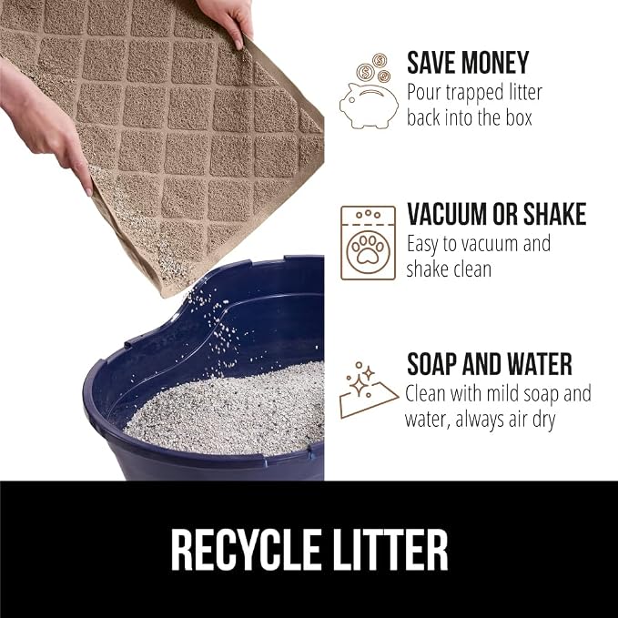 GORILLA GRIP Cat Litter Box Mat, Water Resistant, US Designed Kitty Litter - Image 5
