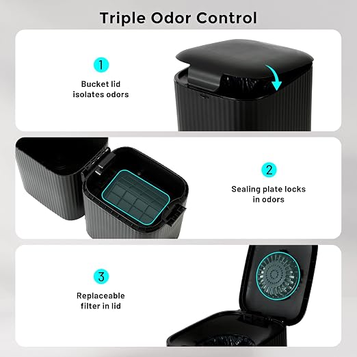 Cat Litter Trash Can for Odor Control, Hands-Free Patent Structure Litter - Image 5