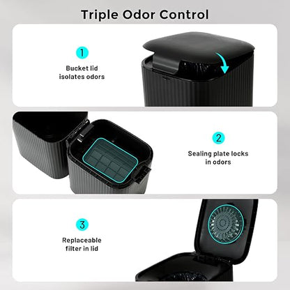 Cat Litter Trash Can for Odor Control, Hands-Free Patent Structure Litter - Image 7