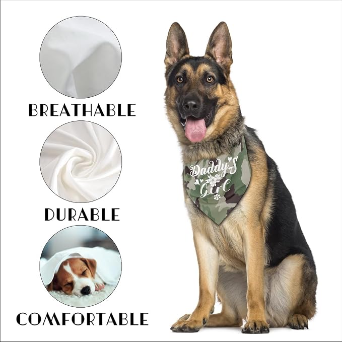 Dog Bandana, My Dad is My Hero, Dogs Scarf Classical Printing, Dogs Scarf - Image 3