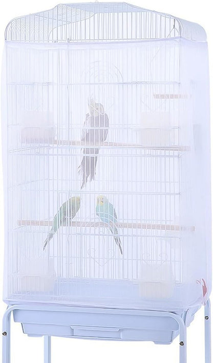 Birdcages Mesh Net Skirt Cover Reusable Stretchy Bird Cage Seed Catcher by ZARSIO
