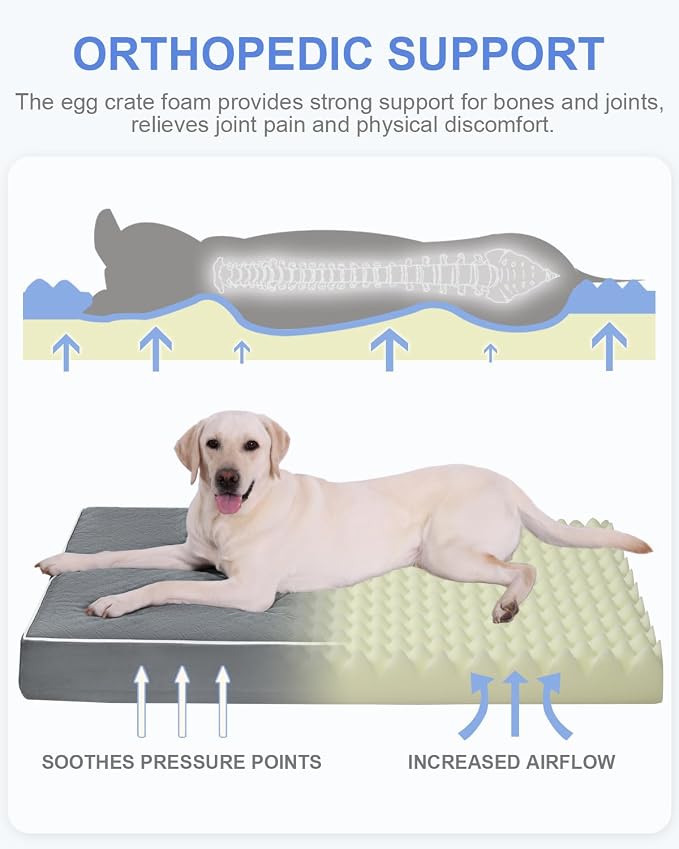 KSIIA XL Dog Bed for Crate Pad Waterproof Dog Bed - Image 3