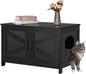 Homhedy Cat Litter Box Enclosure, Wooden Cat Washroom Furniture by Homhedy