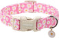 DOGWONG Flower Dog Collar-Daisy Flower Print Girl Dog Collar by DOGWONG
