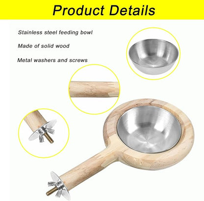 ASOCEA 2 Pack Bird Perch Feeding Cup, Bowls - Image 3
