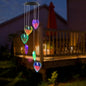 American Flag Solar Wind Chimes, Heart-Shaped Love Patriotic Wind Chime Color by TSIPEKLO