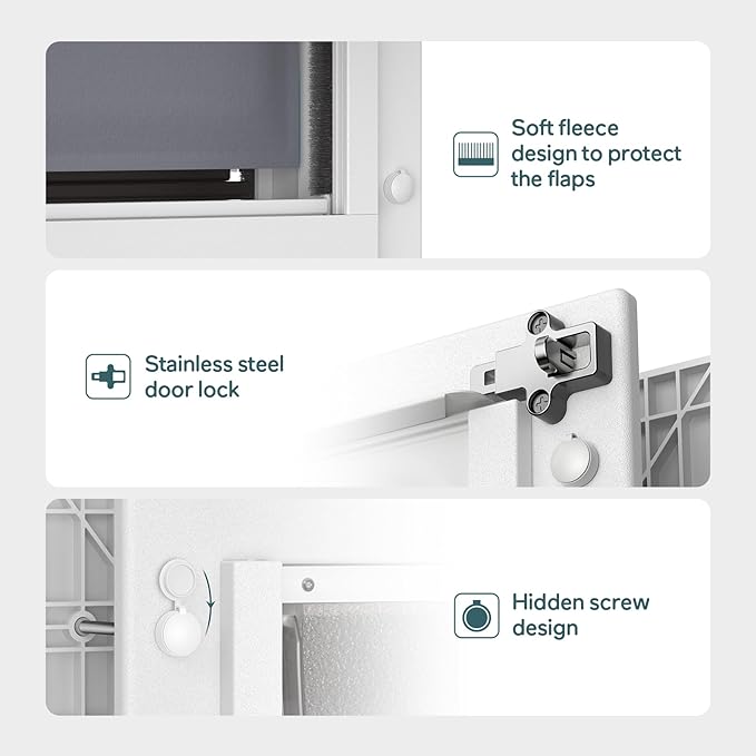 Baboni 3-Flaps Pet Door for Interior and Exterior Doors, Durable Plastic Frame - Image 5
