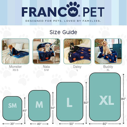 Franco Pet Superman DC Comics Super Soft Cozy Waterproof Sherpa-Backed Blanket - Image 3