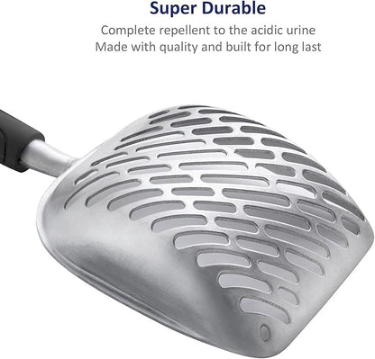 WePet Cat Litter Scoop, Aluminum Alloy Sifter, Kitty Metal Scooper, Deep Shovel - Image 3